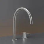 Кухонний змішувач CeaDesign Кitchen на 2 отвори з поворотним виливом, сатин (INV 48 S) - Фото 1